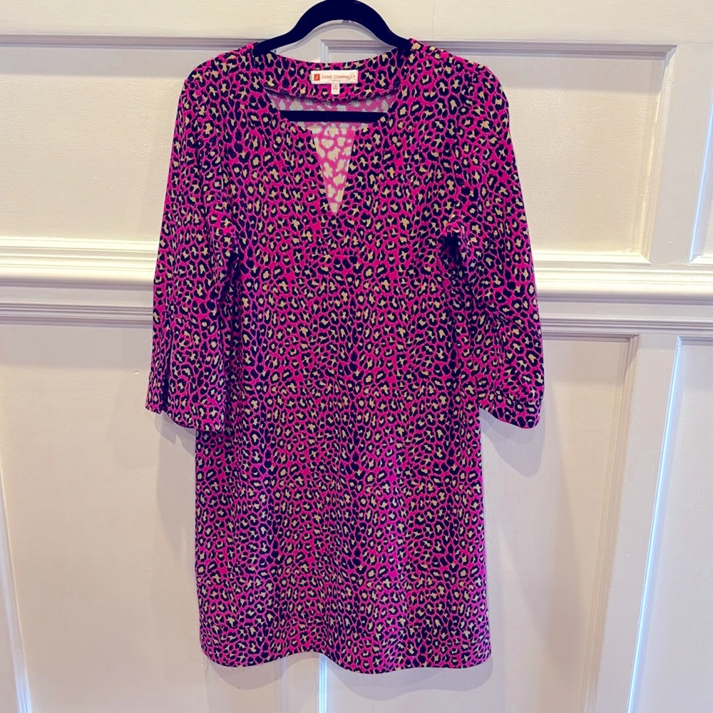 Jude Connolly Pink And Black Leopard Short  Dress